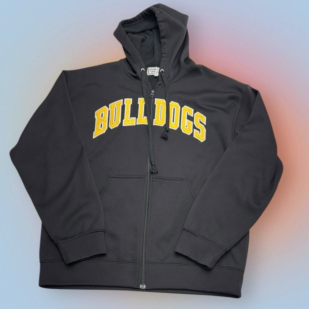 BULLDOGS Men’s Medium Black Full Zip Hoodie Sweatshirt